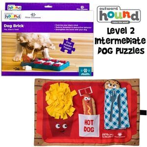 Set of Level 2 Dog Puzzle Toys from - Nina Ottosen Snuffle Mat & Dog Brick